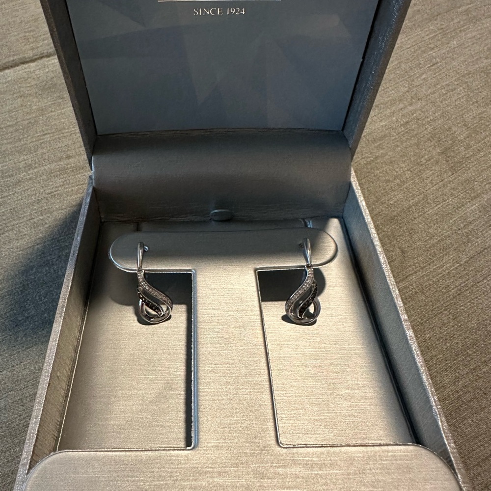 Zales Silver Diamond Earrings